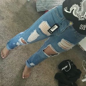 Nasty gal mom distressed jeans brand new!!